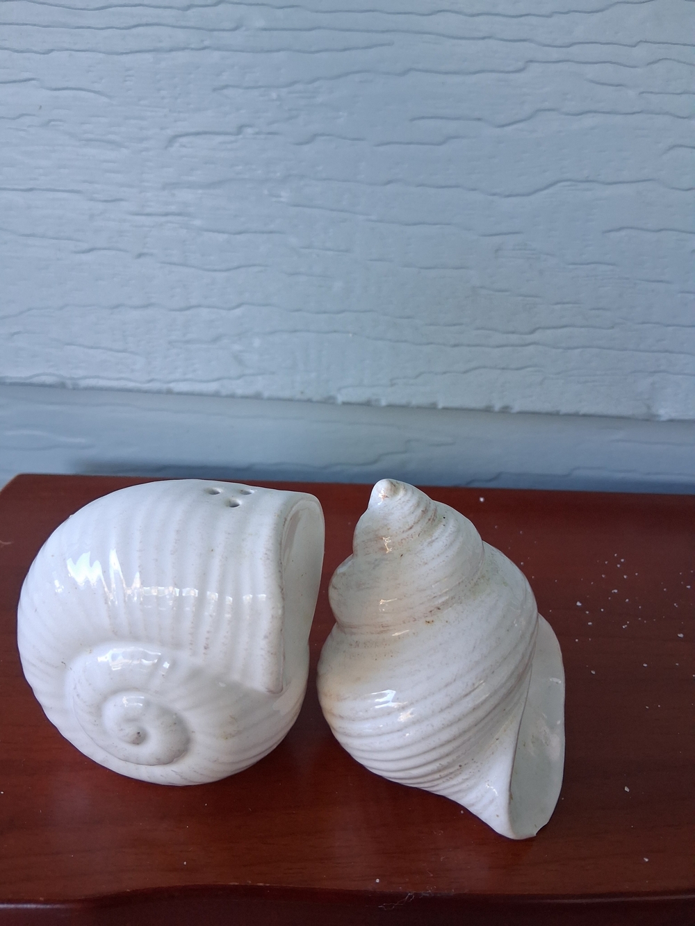 White Ceramic Seashell Salt and Pepper Shakers - Home Accents